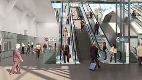 Vue d'architecte d'une nouvelle gare du Grand Paris Express