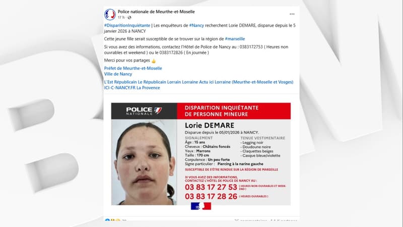 Un appel à témoins lancé après la disparition d'une adolescente de 15 ans à Nancy