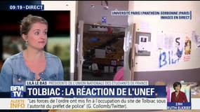 Les dégradations “ne reflètent pas ce qui s’est passé à Tolbiac pendant ces semaines de mobilisation”, selon la présidente de l’UNEF