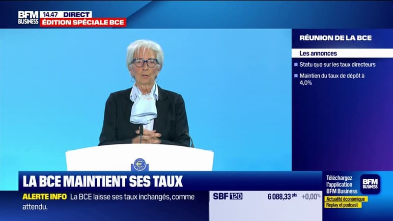 Christine Lagarde prend la parole après l'annonce de la BCE