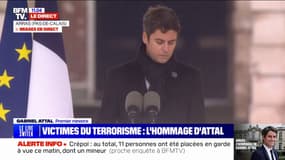 "Revenir à Arras, c'est un symbole fort", déclare Gabriel Attal lors de l'hommage aux victimes du terrorisme