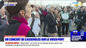 Retraites: un concert de casseroles sur le Vieux-Port