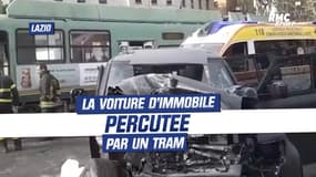 Lazio : Les images impressionnantes de la voiture d'Immobile percutée par un tram