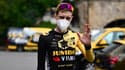 Jonas Vingegaard porte un masque le 29 juin 2023 à deux jours du départ du Tour de France à Bilbao