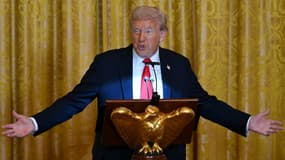 Donald Trump, président des États-Unis, à la Maison Blanche à Washington DC (États-Unis), le 15 octobre 2025.