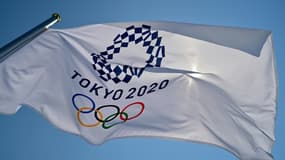 Le drapeau des JO de Tokyo 2020, le 22 juillet 2021