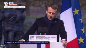Hommage aux soldats morts en opérations extérieures: "Sur ce mur, dans la pierre, nous avons gravé votre souvenir" (Emmanuel Macron)