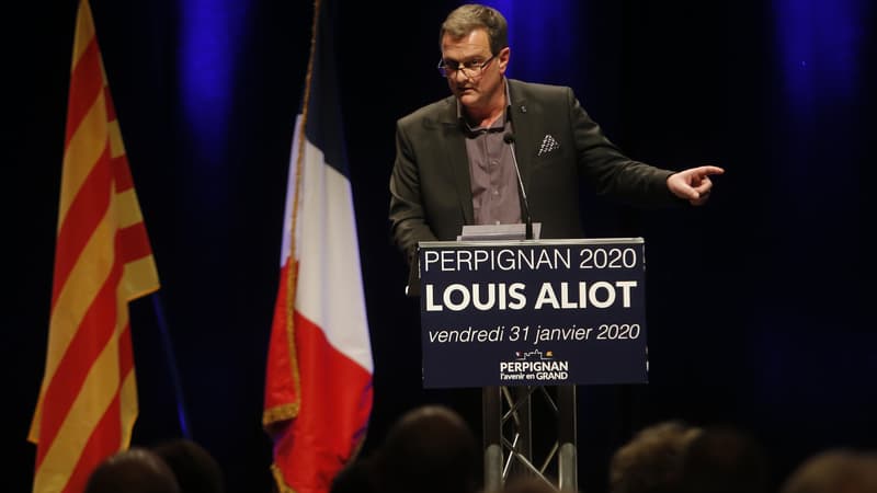 Louis Aliot, tête de liste RN à Perpignan, le 31 janvier 2020