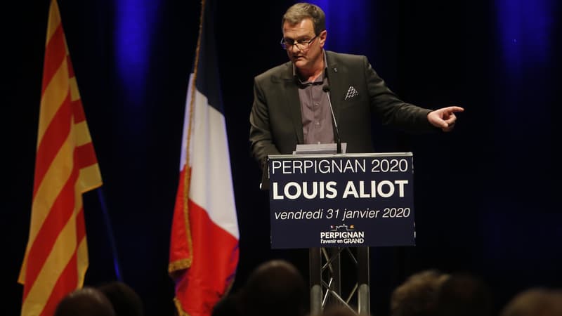 Louis Aliot, tête de liste RN à Perpignan, le 31 janvier 2020