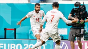 Jordi Alba et Alvaro Morata avec l'Espagne pendant l'Euro 2021
