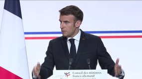 Emmanuel Macron à l'Elysée le 22 janvier 2023. 