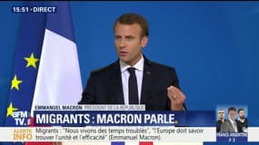 "Je ne mésestime pas la pression migratoire qu'il y a sur l'Europe", affirme Emmanuel Macron