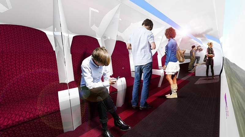 L'intérieur d'une cabine du projet Transpod. L'intérieur d'une cabine du projet Transpod.