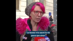  Cette gilet jaune dit avoir été "sauvée" par le boxeur et le défend