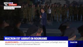 "Vous pouvez être fiers": en Roumanie, Emmanuel Macron s'adresse aux troupes françaises
