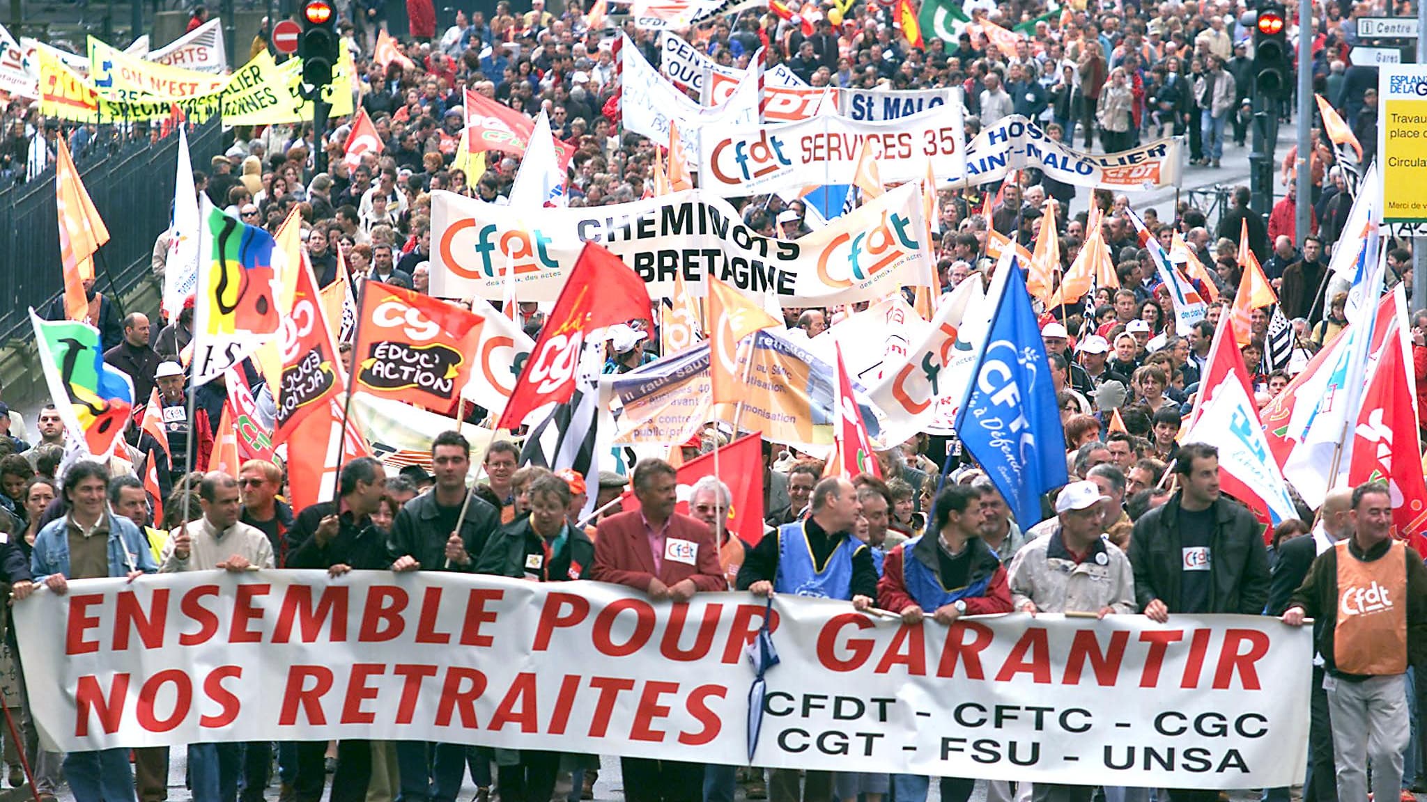 Manifestation du 13 mai 2003 contre la réforme des retraites à Rennes
