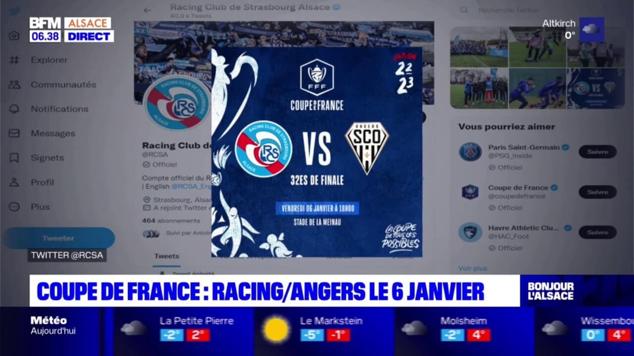 Coupe de France: le Racing retrouve Angers le 6 janvier