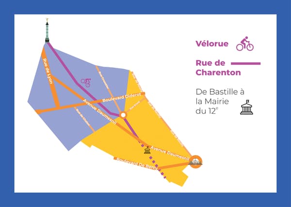 Plan de la future vélorue, rue de Charenton