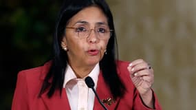 La vice-présidente du Venezuela, Delcy Rodriguez, s'exprime lors d'une réunion avec le corps diplomatique, à Caracas, le 23 juin 2025.