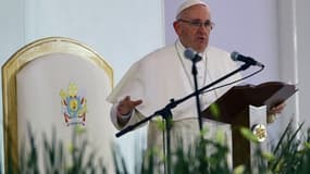 Le pape François, au stade Morelos à Morelia, au Mexique, le 16 février 2016