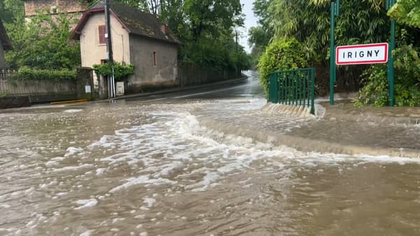 Des inondations à Irigny, le 29 avril 2024.