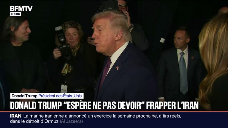 Donald Trump espère "ne pas devoir" frapper l'Iran