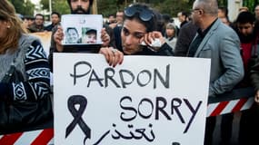 Des Marocains manifestent le 22 décembre 2018 après le meurtre de deux Scandinaves au nom de Daesh.