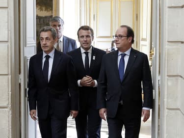 Macron, Sarkozy et Hollande à l'Elysée