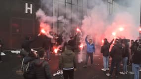 Des supporters d'Angers en colère