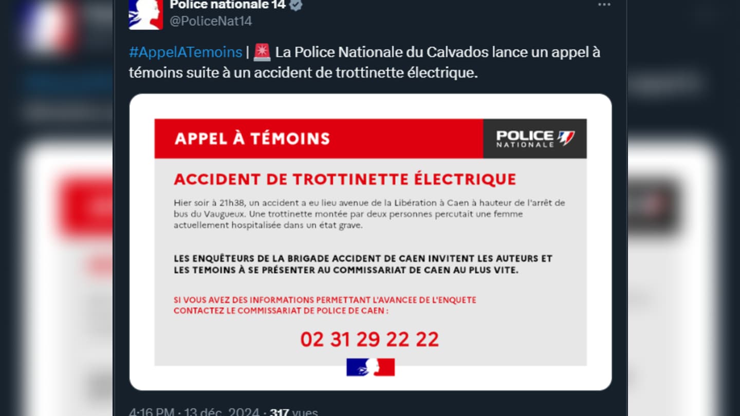 Caen: la police lance un appel à témoins après un grave accident de ...