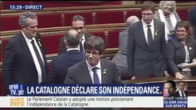 Catalogne: après la déclaration d'indépendance, les parlementaires entonnent l'hymne catalan