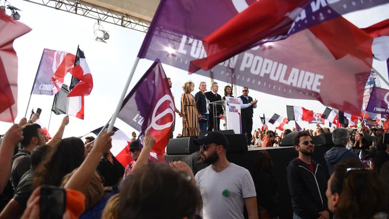Un meeting de la France Insoumise à Marseille, le 27 mars 2022