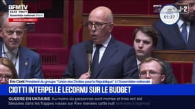 Budget: "Oliver Faure décide, vous exécutez", lance Éric Ciotti à Sébastien Lecornu