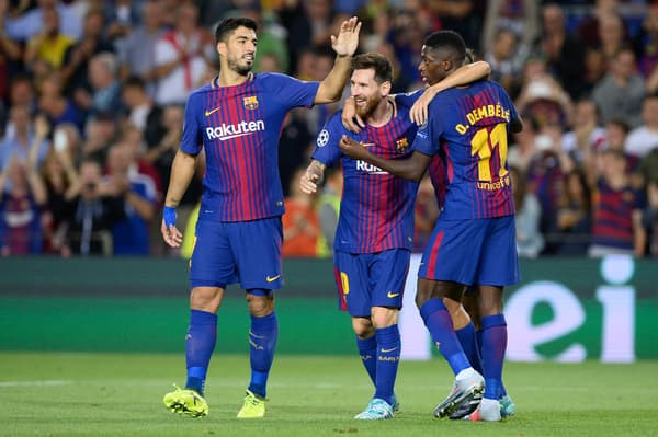 Luis Suarez, Lionel Messi et Ousmane Dembélé (FC Barcelone)