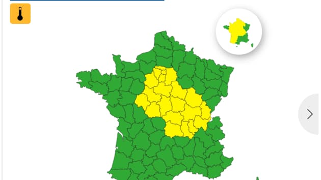 Carte des départements en vigilance canicule le 11 septembre 2023.