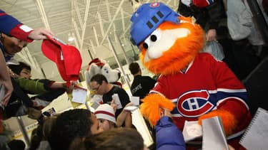La mascotte Youppi avant un match des Canadiens de Montréal (NHL) le 25/01/2009