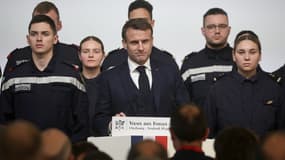 Emmanuel Macron à Cherbourg le 19 janvier 2024