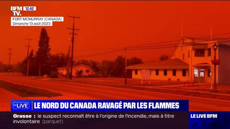 Les images du ciel rougi par les flammes dans le Nord du Canada