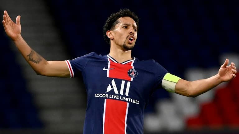 Le capitaine du PSG Marquinhos face au FC Nantes au Parc des Princes, le 14 mars 2021 au moment où son domicile était cambriolé