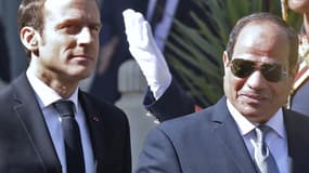 Emmanuel Macron et le président égyptien, Abdel Fattah al
Sissi