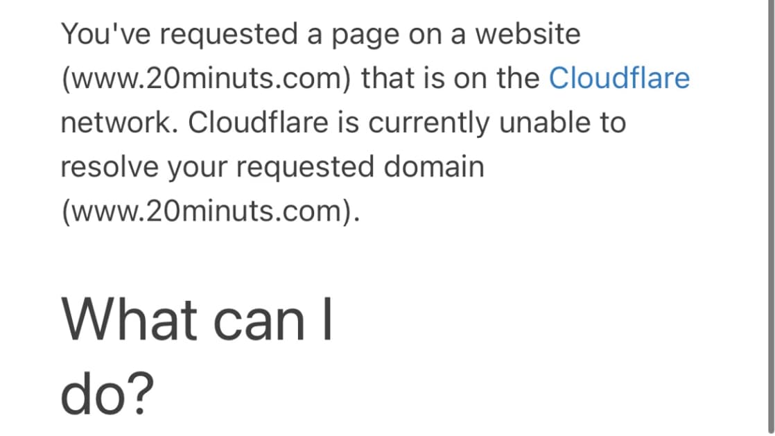 Le site imitant le média 20Minutes n'est plus accessible Le site imitant le média 20Minutes n'est plus accessible