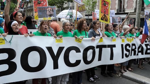 Des manifestants pro-palestiniens, ce samedi, à Paris.