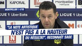 Montpellier 1-2 OL : "La note artistique n’est pas à la hauteur du résultat", reconnaît Sage