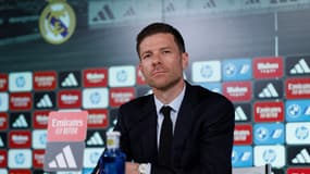 Xabi Alonso lors de sa toute première conférence de presse sous les couleurs du Real Madrid, lundi 26 mai.