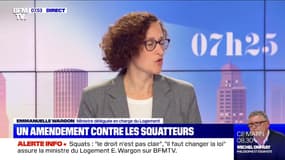Squatteurs: la ministre du Logement Emmanuelle Wargon estime que "le droit n'est pas clair" et souhaite "changer la loi"