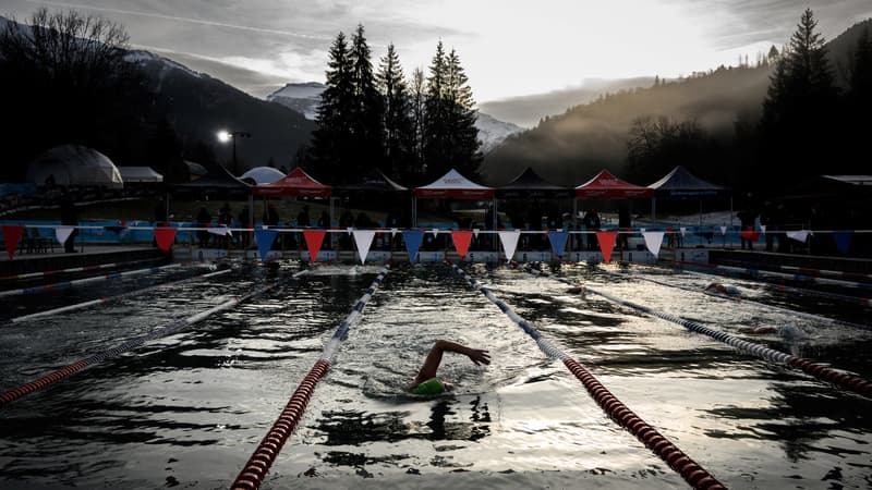 Une nageuse lors du 5e championnat du monde de International Ice Swimming Association, en 2023.