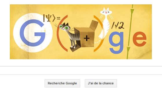Le Doodle de ce lundi 12 août est consacré à Erwin Schrödinger.