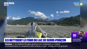 Hautes-Alpes: ils nettoient le fond du lac de Serre-Ponçon