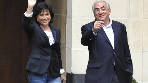 Anne Sinclair et Dominique Strauss-Kahn, en septembre 2011 à Paris. 