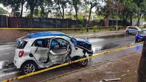 L'état des voitures après l'accident dans une avenue de Rome.